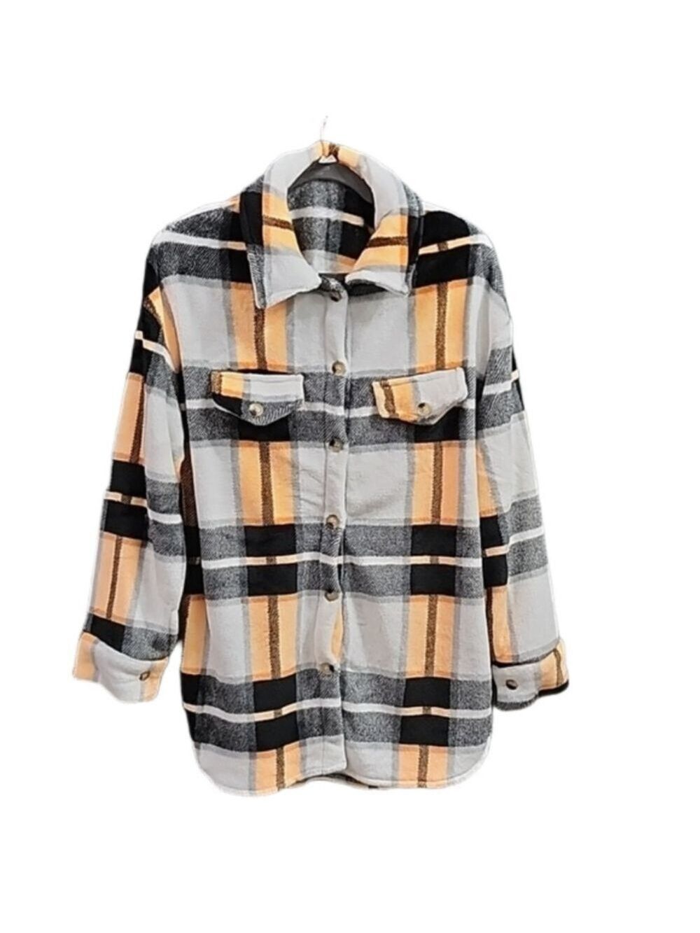 Halloween orange and black button-down fleece shacket women's xl